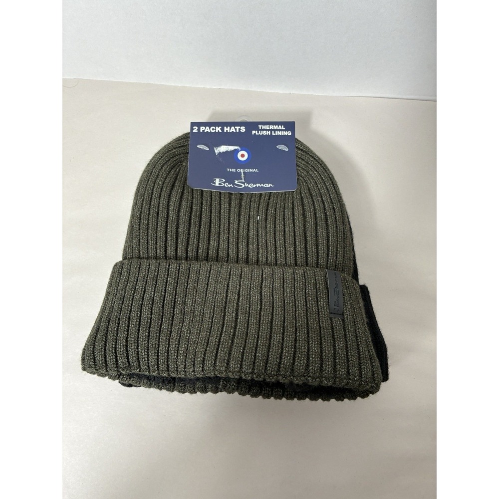 NEW! Lot If 2 Ben Sherman Thermal Fleece Lined Bennie Hat Winter Solid Color